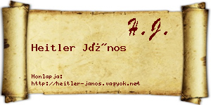 Heitler János névjegykártya